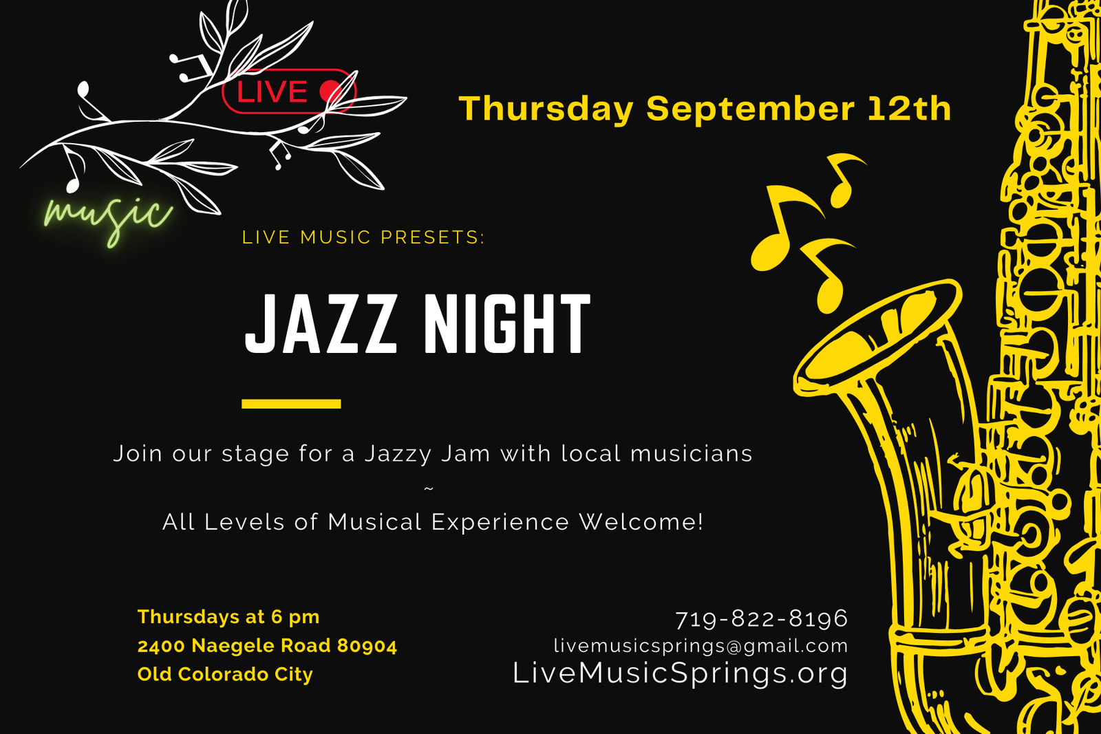 Jazz Night (6-8pm)