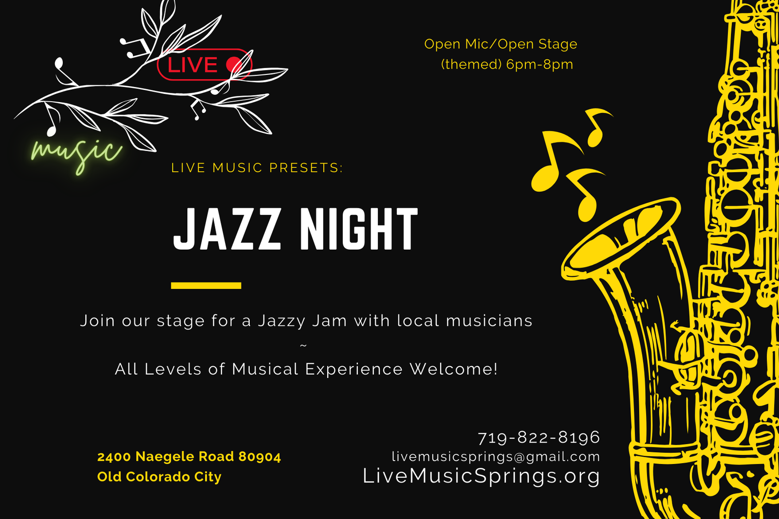 Jazz Night (6-8pm)
